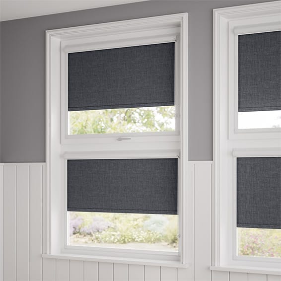 ColorizedZoom PerfectFIT Canali Blackout Charcoal Grey Roller Blind 2568
