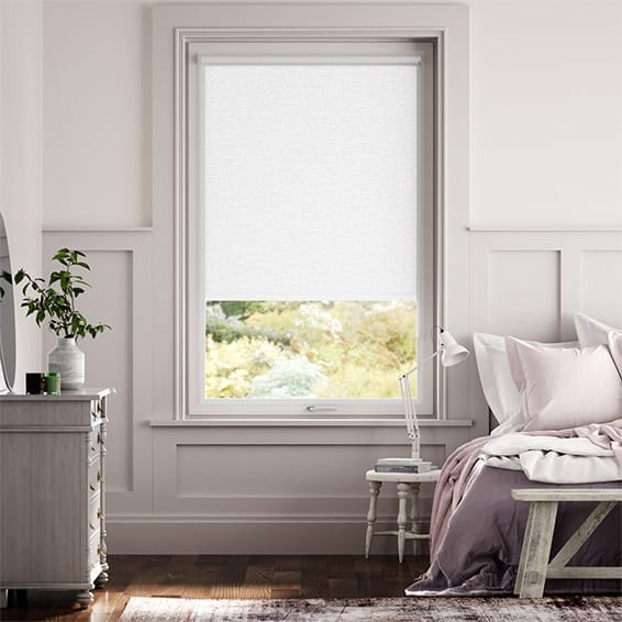 Colorized PerfectFIT Chromium Thermal Blackout Satin White Roller Blind 2581