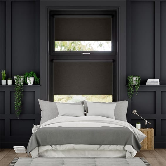 Colorized PerfectFIT Chromium Thermal Blackout Black  Roller Blind 2578