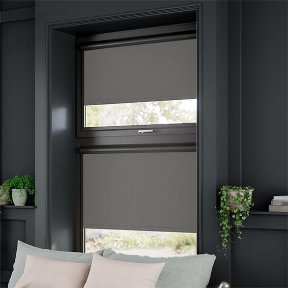 ColorizedZoom PerfectFIT Chromium Thermal Blackout Slate Roller Blind 2582