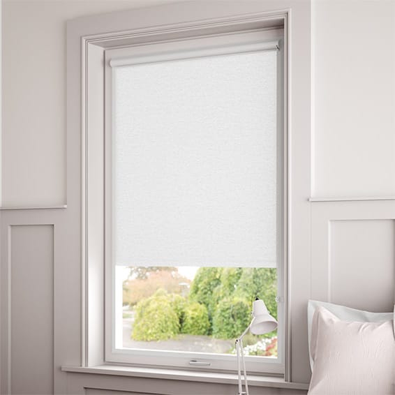 ColorizedZoom PerfectFIT Chromium Thermal Blackout Satin White Roller Blind 2581