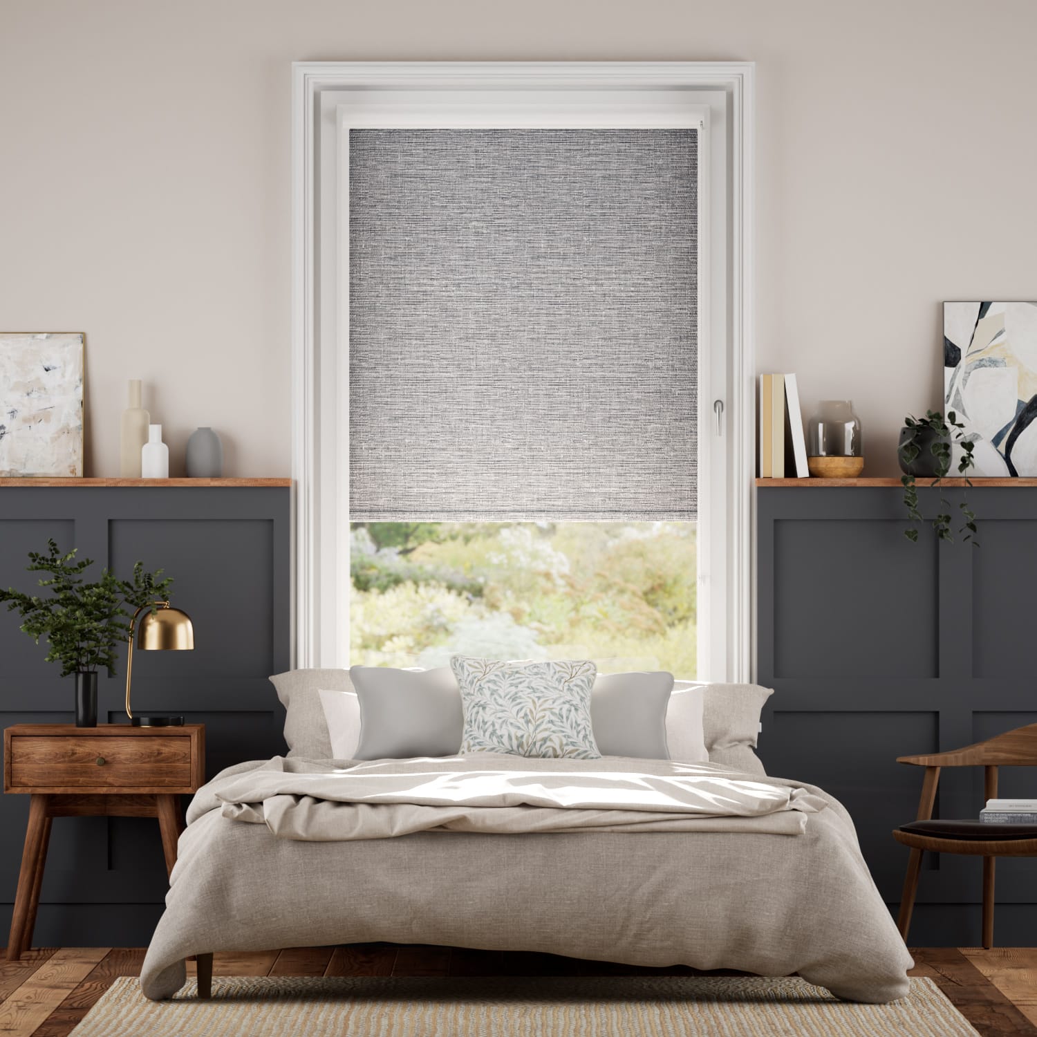 Colorized PerfectFIT Turin Blackout Brushed Silver Roller Blind 2585