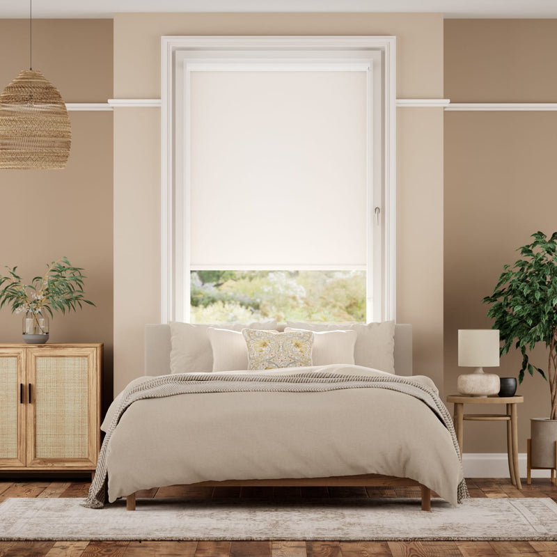 Colorized PerfectFIT Sorrento Blackout Seashell White Roller Blind 2598