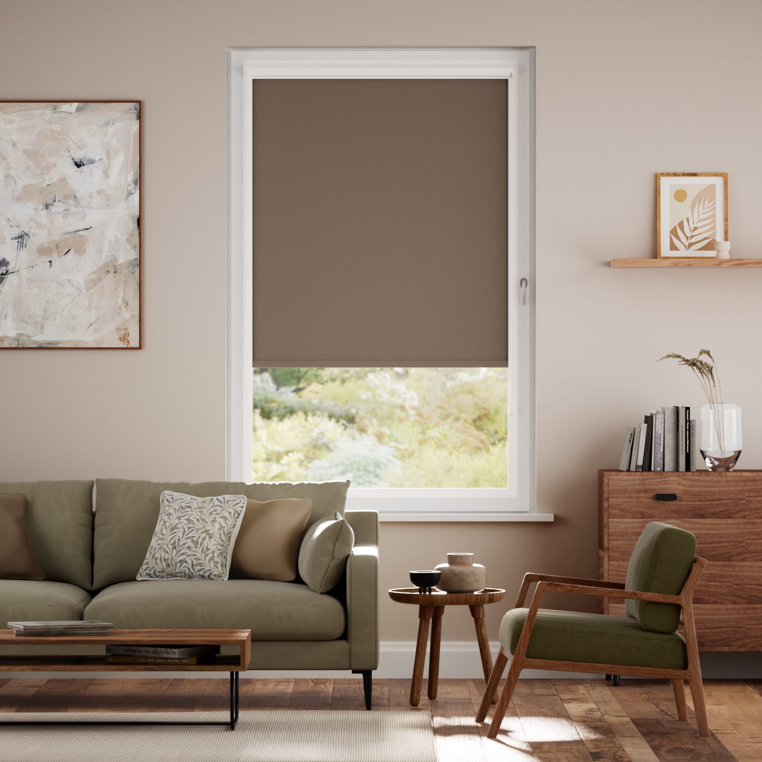 Colorized PerfectFIT Sorrento Blackout Mocha Roller Blind 2597