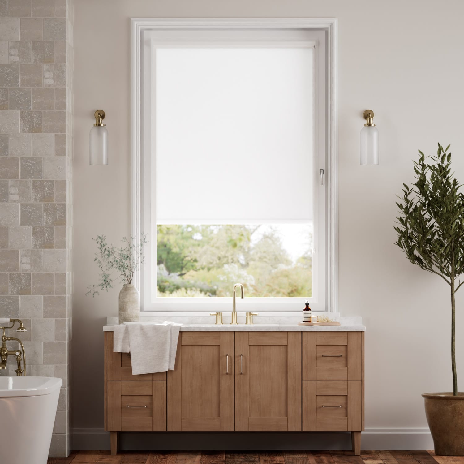 Colorized PerfectFIT Sorrento Blackout All White Roller Blind 2593