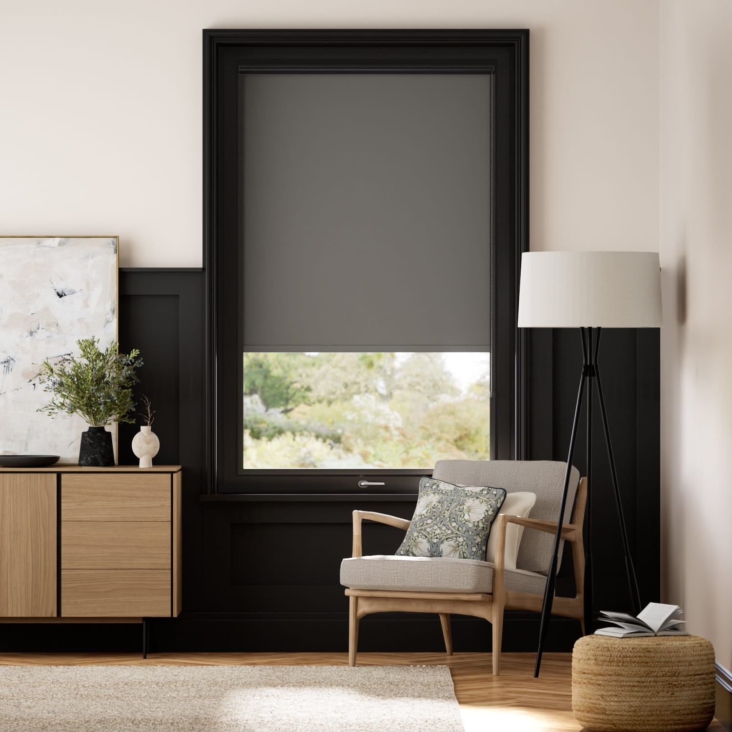 Colorized PerfectFIT Sorrento Blackout Flint Grey Roller Blind 2596