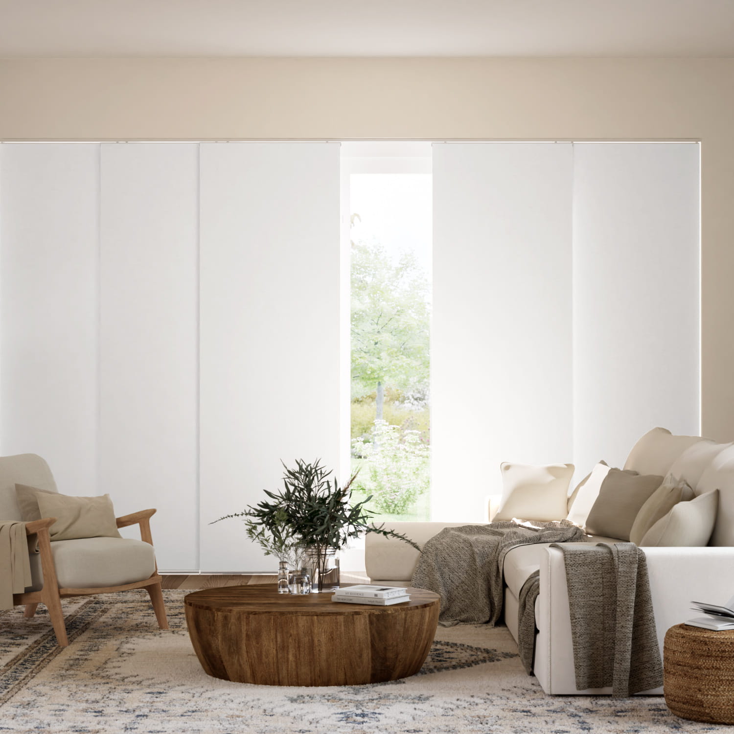 Colorized Eclipse Brilliant White Panel Blind 2673