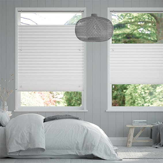 Colorized DuoShade Top Down/Bottom Up Arctic White  Thermal Blind 2708