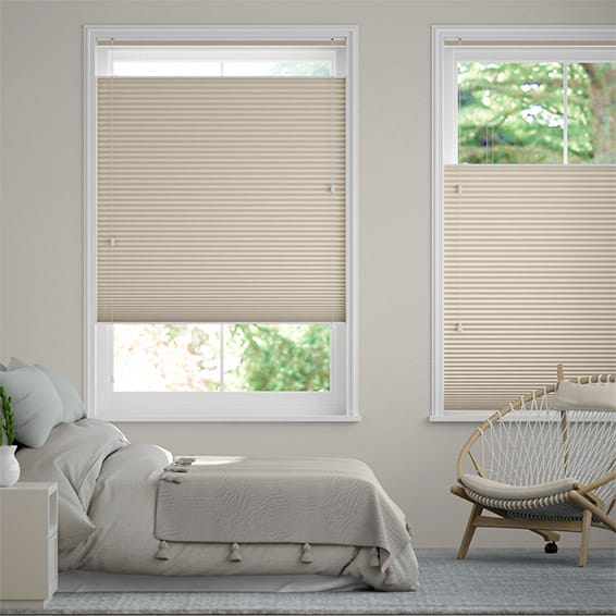 Colorized DuoShade Top Down/Bottom Up Beige Thermal Blind