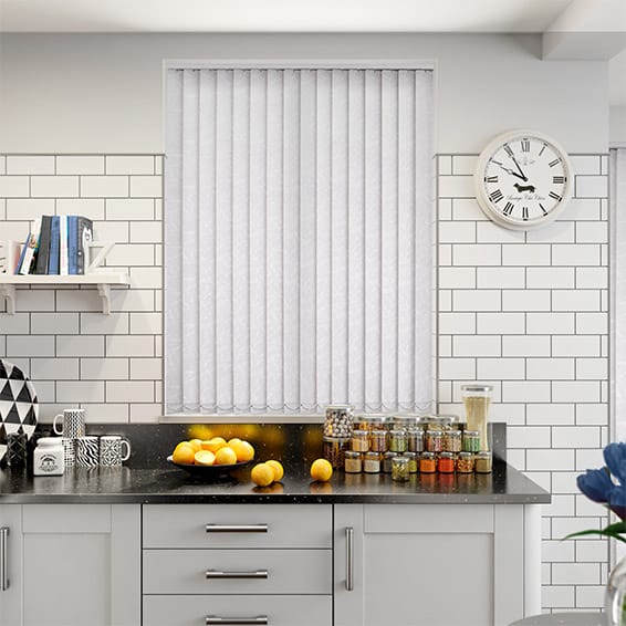 Colorized Jubilee Bright White Vertical Blind 2763
