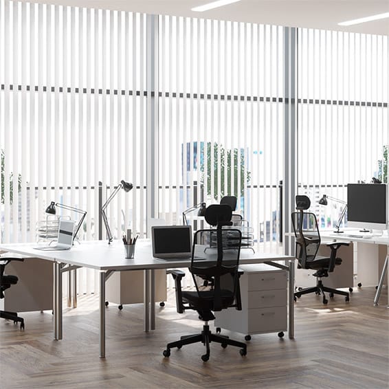 ColorizedZoom Contract Metropolis PVC Cool White Vertical Blind 2849