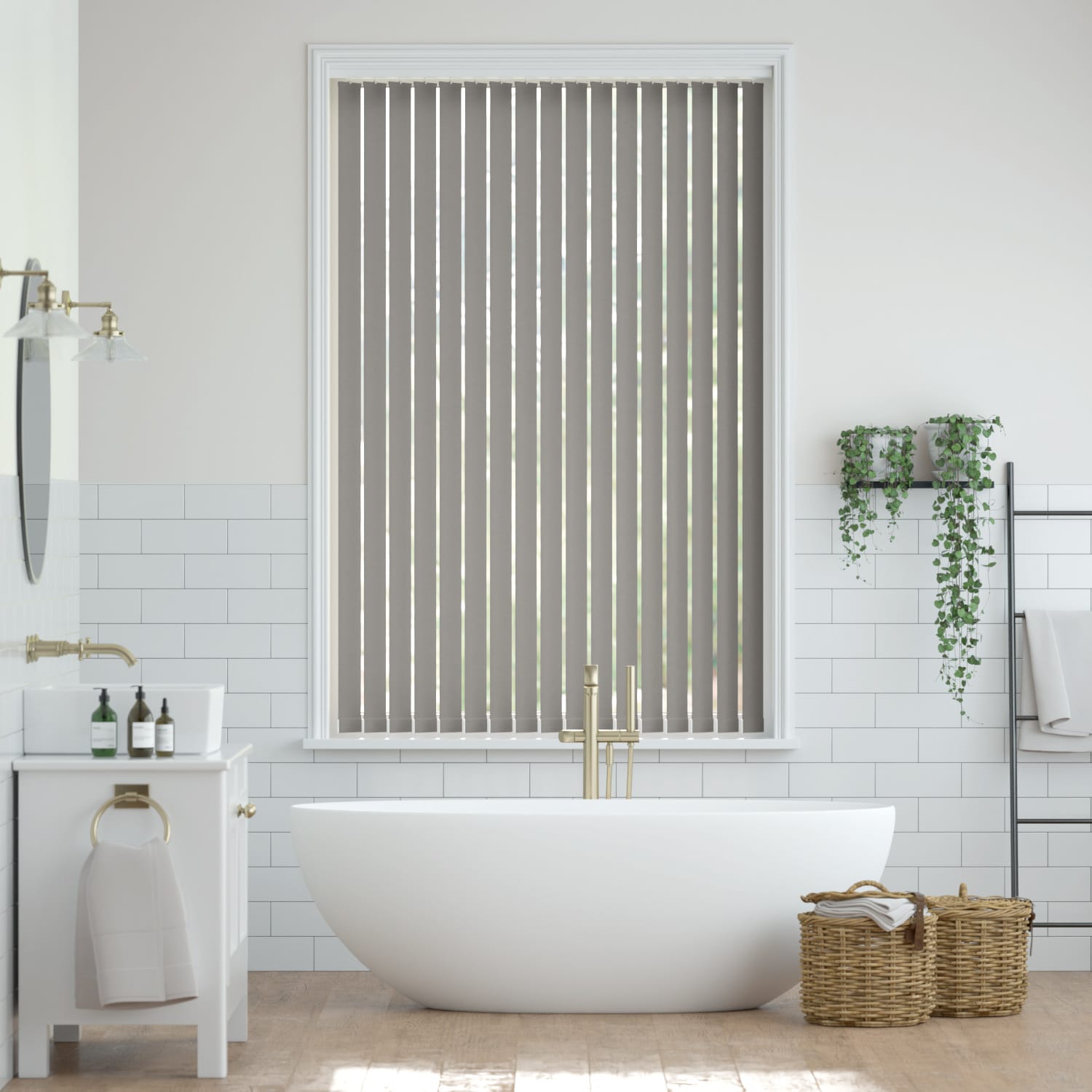 Colorized Metropolis PVC Pewter Vertical Blind 2857
