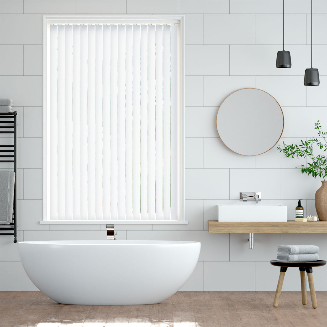 Colorized Metropolis PVC Cool White Vertical Blind 2855