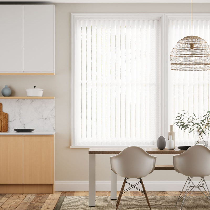 Colorized Herringbone White Vertical Blind 2890