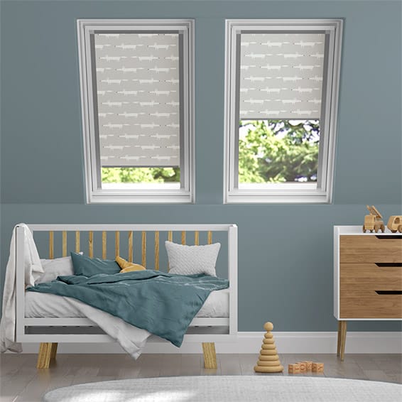 Colorized Expressions Mr Fox Mini Slate Blackout Blind for DAKSTRA®/RoofLITE® Windows
