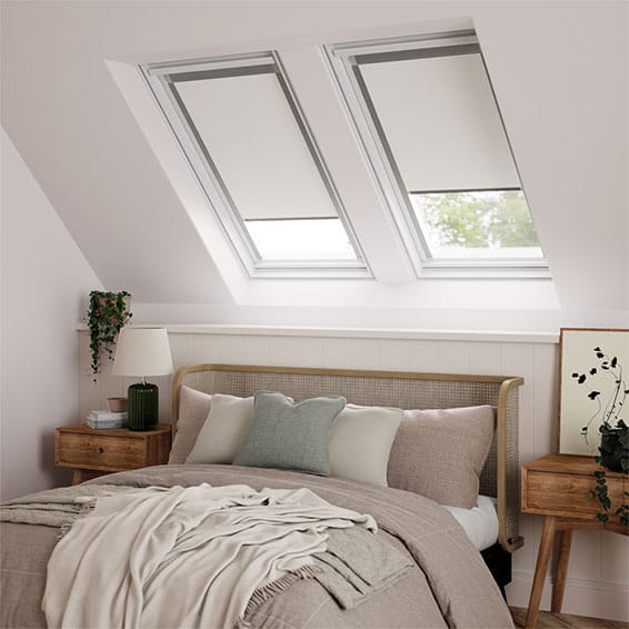 ColorizedZoom Elements Pale Grey Blackout Blind for DAKSTRA®/RoofLITE® Windows