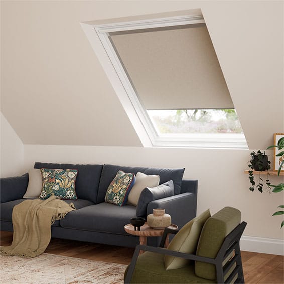 ColorizedZoom Expressions Light Taupe Blackout Blind for FAKRO® Windows 2959