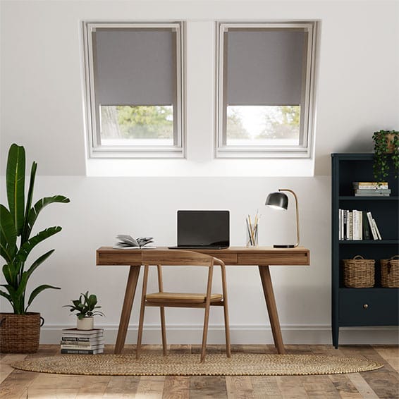 Colorized Expressions Dark Grey Blackout Blind for FAKRO® Windows