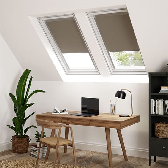 ColorizedZoom Elements Brown Blackout Blind for FAKRO® Windows