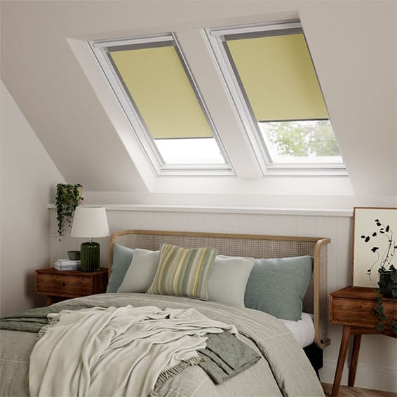 ColorizedZoom Expressions Pistachio Blackout Blind for Keylite® Windows