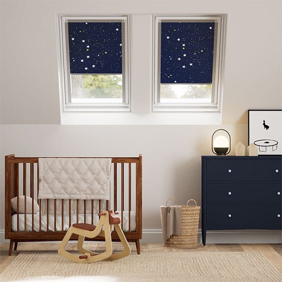 Colorized Expressions Starry Night Blackout Blind for Keylite® Windows
