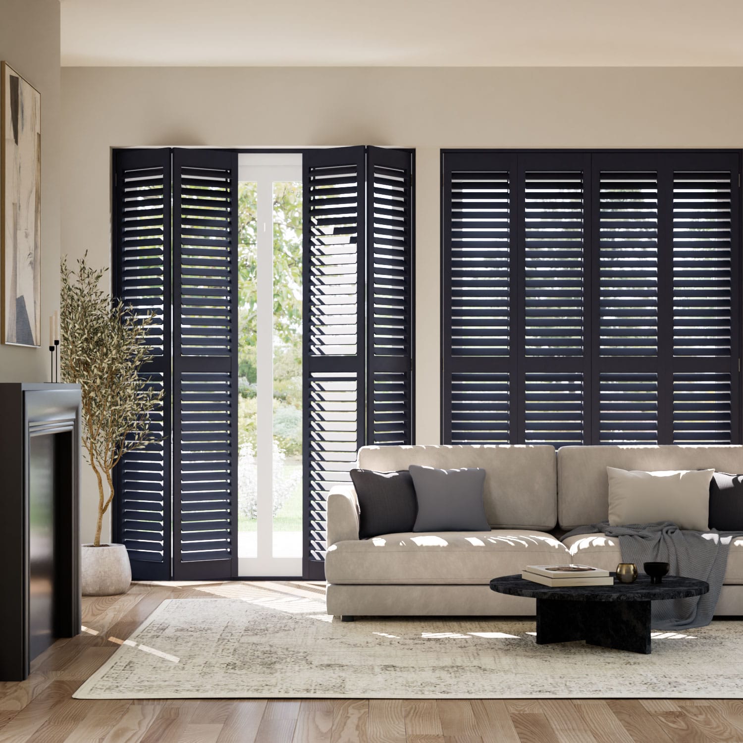 Colorized San Jose Premium Midnight Blue Shutter Blinds 3053