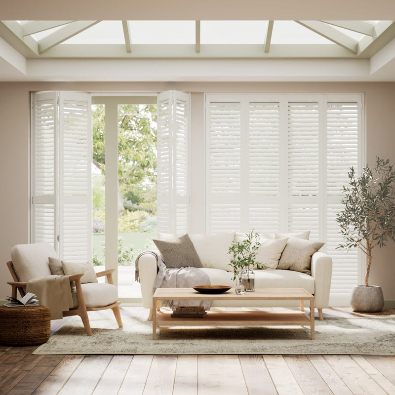 Colorized San Jose Premium Argent White Shutter Blinds 3046