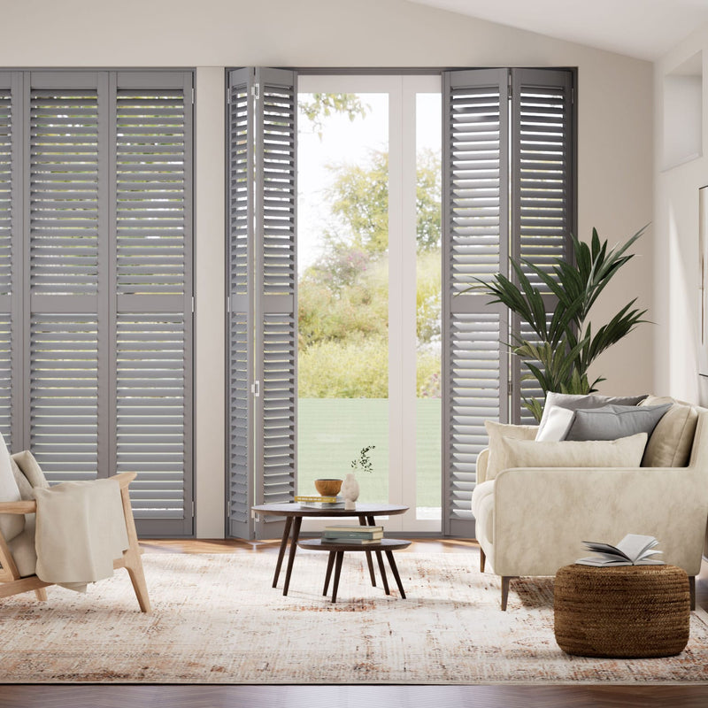 Colorized San Jose Premium French Grey Shutter Blinds 3049