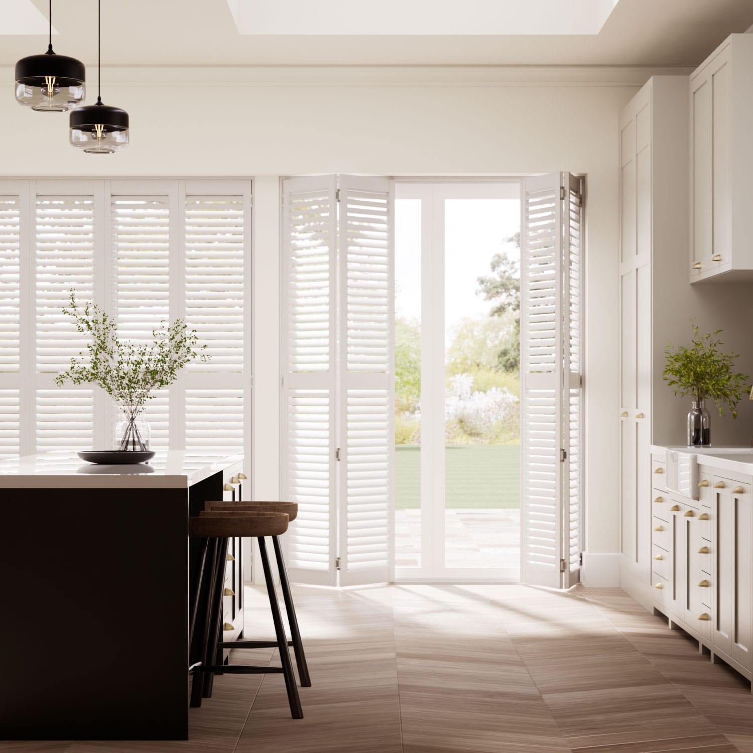 Colorized San Jose Premium Cotton White Shutter Blinds 3048
