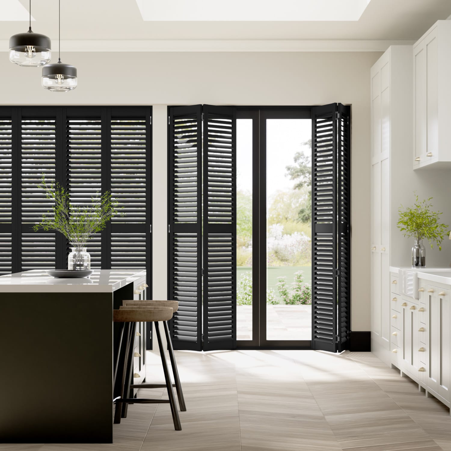 Colorized San Jose Premium Jet Shutter Blinds 3051