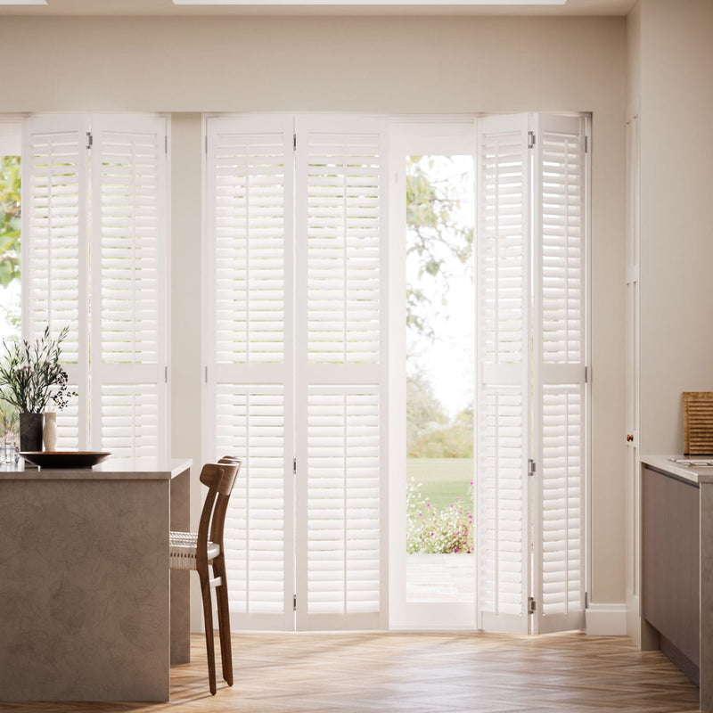 Colorized Mayfair Brilliant White Shutter Blinds 3054