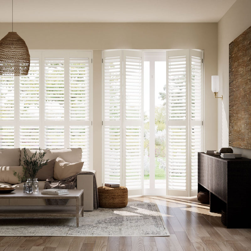 Colorized San Jose Warm White Shutter Blinds 3057