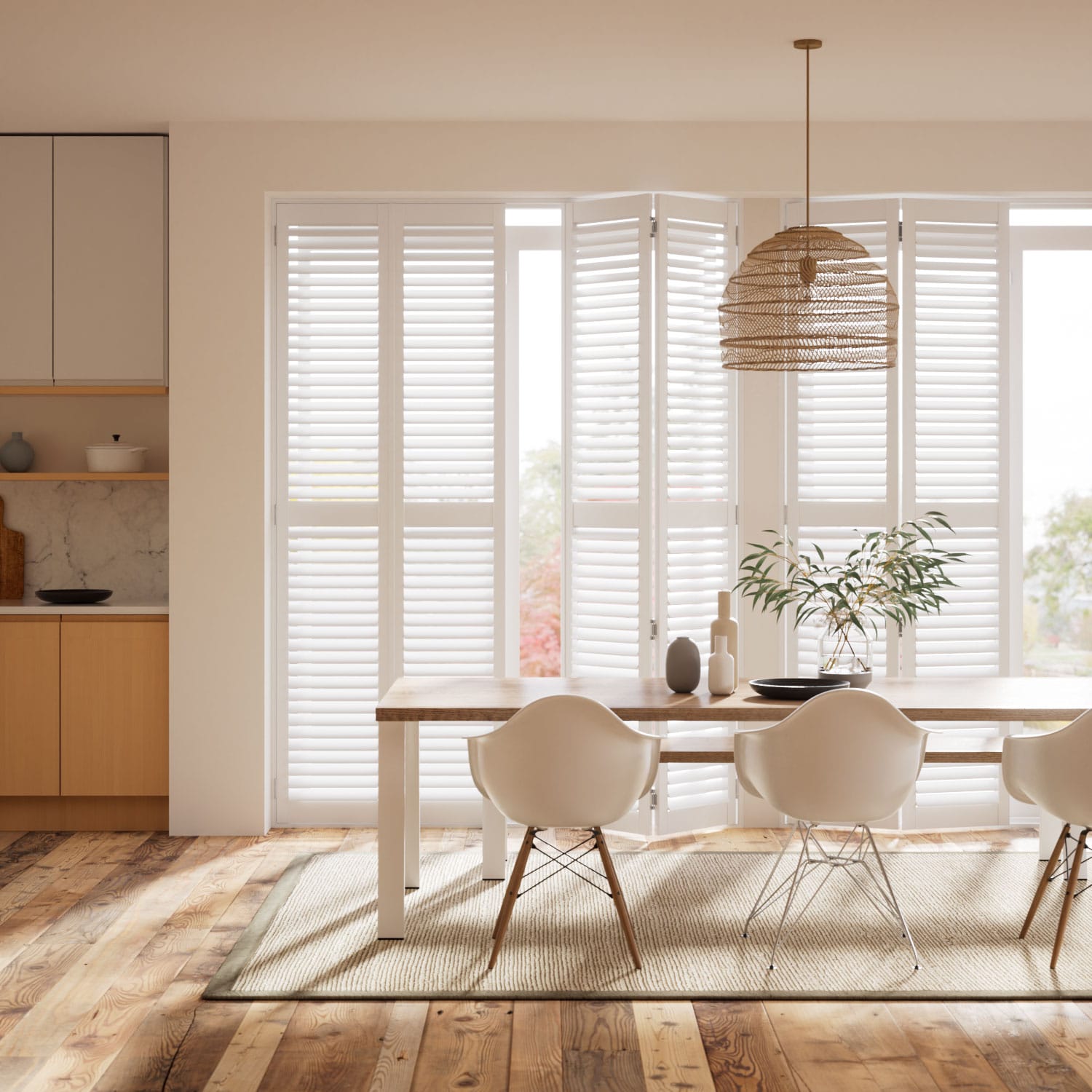 Colorized San Jose Brilliant White Shutter Blinds 3056