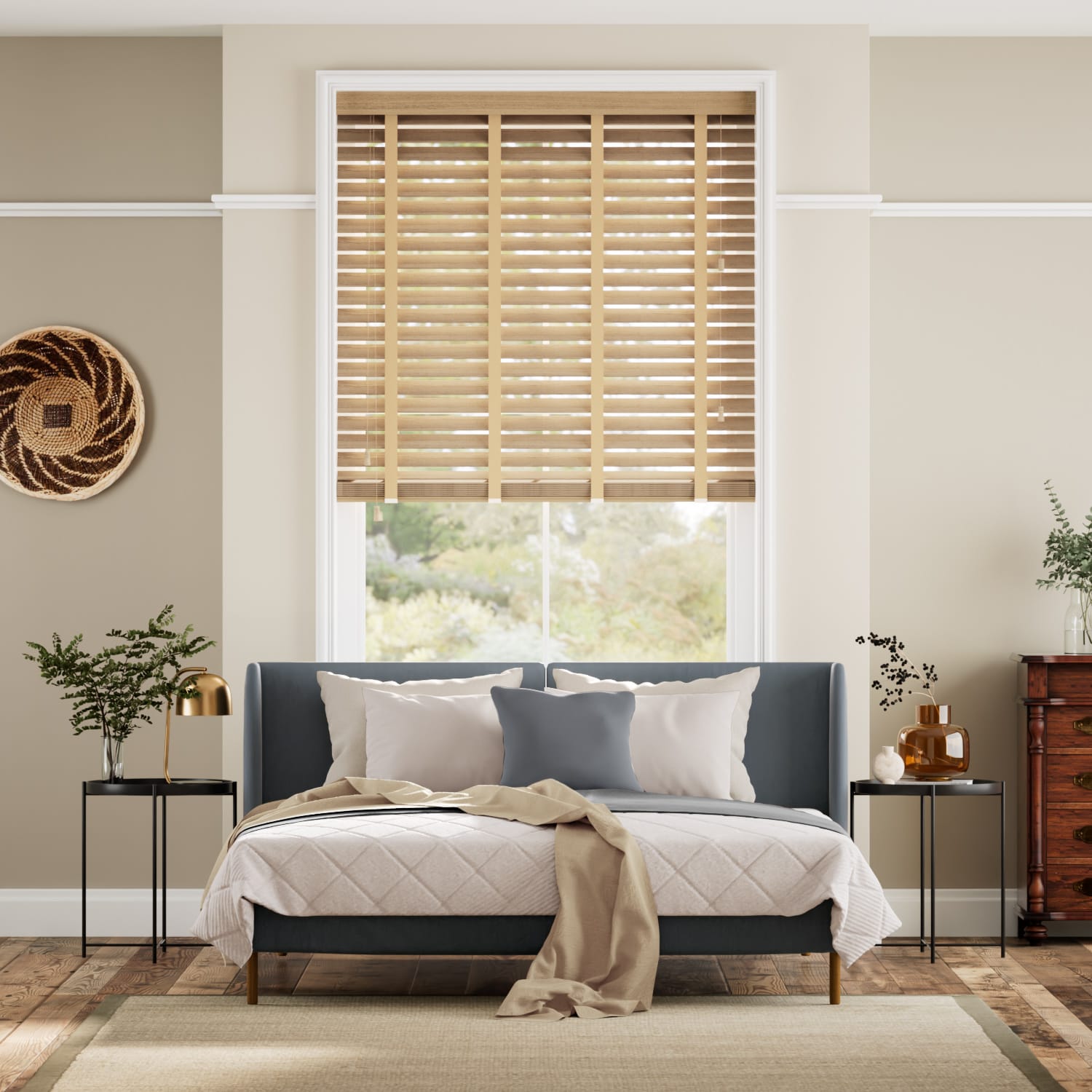 Colorized Metropolitan Classic Oak & Buff Wooden Blind - 50mm Slat 3101