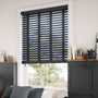 ColorizedZoom Metropolitan Dark Slate & Raven Wooden Blind - 50mm Slat 3103
