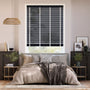 Colorized Metropolitan Midnight & Snow Wooden Blind - 50mm Slat 3110