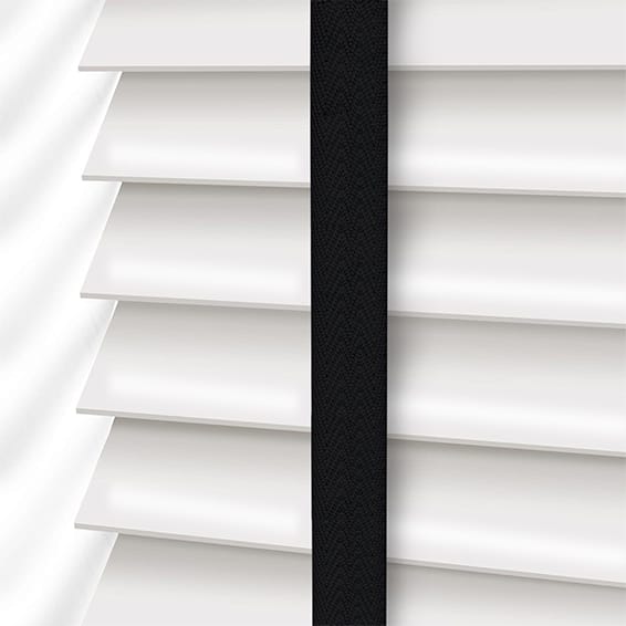 ColorizedPLA Metropolitan Soft Gloss White & Onyx Wooden Blind - 50mm Slat 3113
