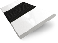 ColorizedSwatch Metropolitan Soft Gloss White & Onyx Wooden Blind - 50mm Slat sample image 3113