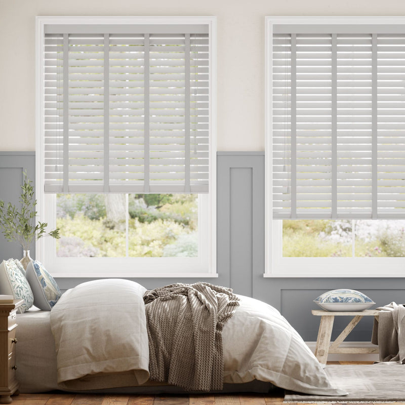 Colorized Metropolitan Thunder Grey & Stone Wooden Blind - 50mm Slat 3116