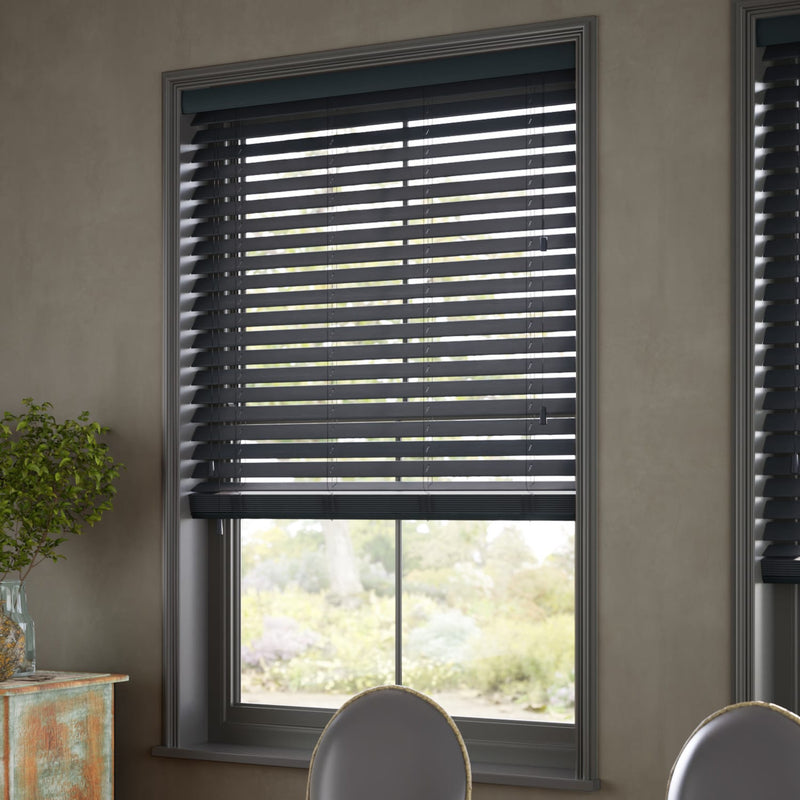 ColorizedZoom Metropolitan Dark Slate Wooden Blind - 50mm Slat 3130
