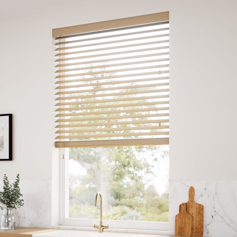 ColorizedZoom Metropolitan Classic Oak Wooden Blind - 50mm Slat