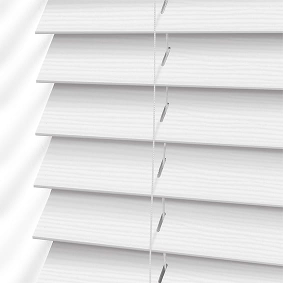 ColorizedPLA Arctic White Faux Wood Blind - 50mm Slat