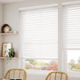 ColorizedZoom Arctic White Faux Wood Blind - 50mm Slat