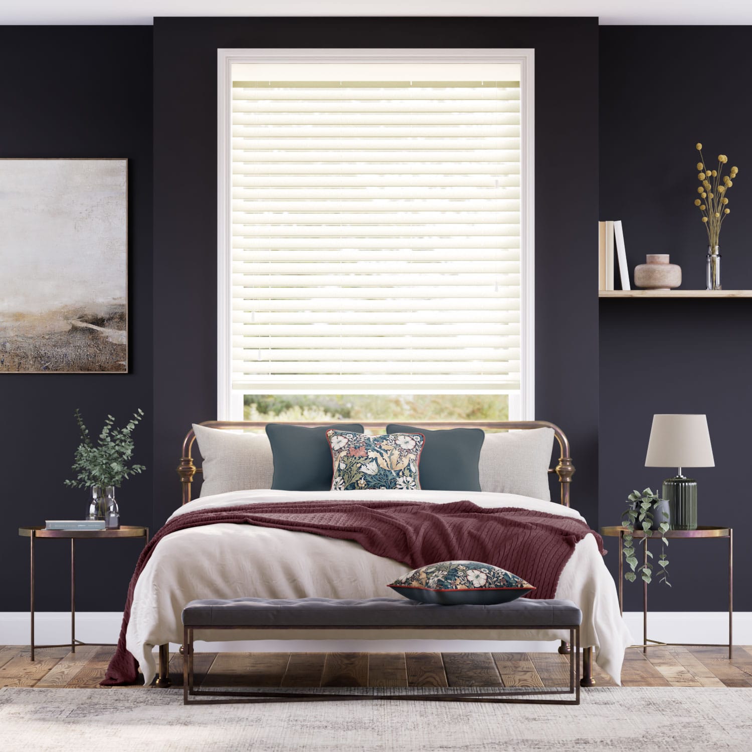 Colorized Buttermilk Faux Wood Blind - 50mm Slat