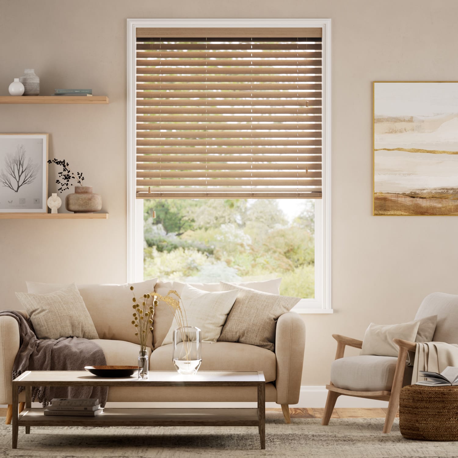 Colorized Chestnut Faux Wood Blind - 50mm Slat 3153
