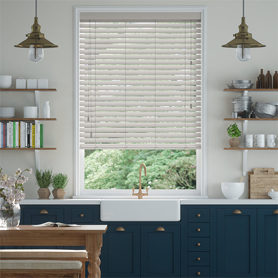 Colorized Grey Goose Faux Wood Blind - 50mm Slat 3155