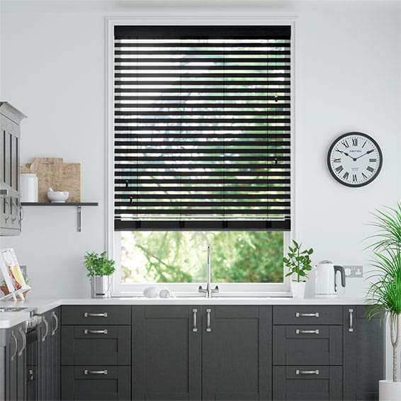 Colorized Cosmopolitan Deep Onyx Wooden Blind - 50mm Slat 3188