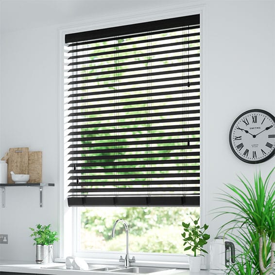 ColorizedZoom Cosmopolitan Deep Onyx Wooden Blind - 50mm Slat 3188