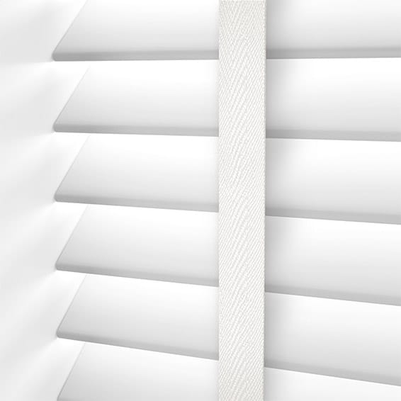 ColorizedPLA Atlanta Bright White & Igloo Faux Wood Blind - 50mm Slat 3220