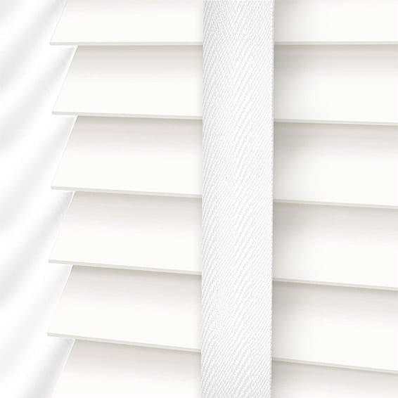ColorizedPLA Atlanta Icy White & Igloo Faux Wood Blind - 50mm Slat 3222